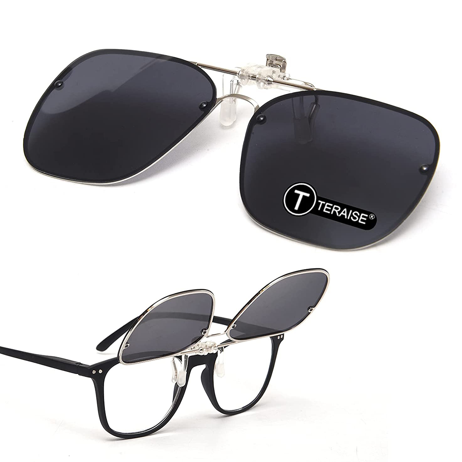 HD Polarised Clip On Flip Style Round Sunglasses UV400 Polarized Fishing Eyewear